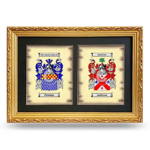 Double Coat of Arms Framed - Gold