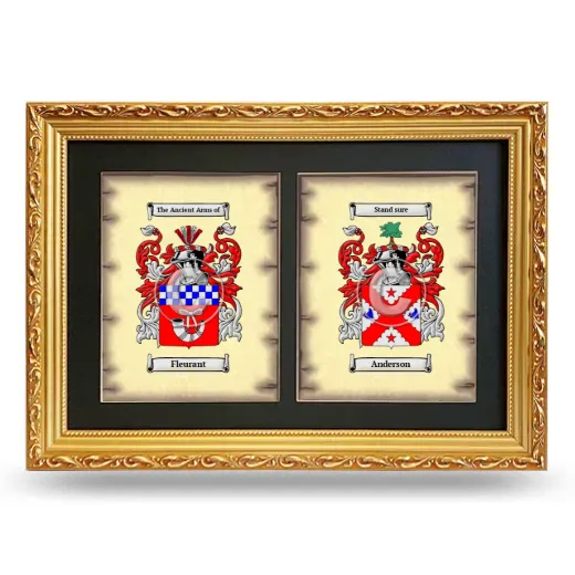 Double Coat of Arms Framed - Gold