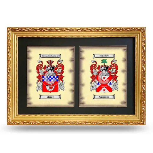 Double Coat of Arms Framed - Gold