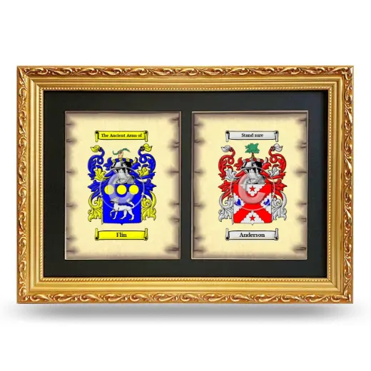 Double Coat of Arms Framed - Gold