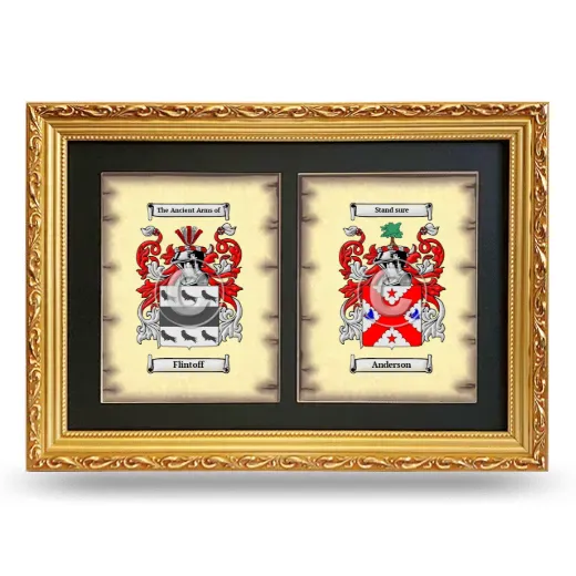 Double Coat of Arms Framed - Gold