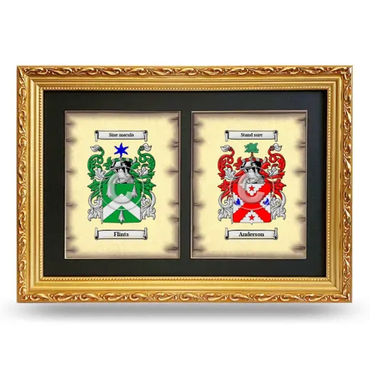 Double Coat of Arms Framed - Gold