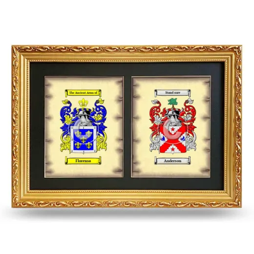 Double Coat of Arms Framed - Gold