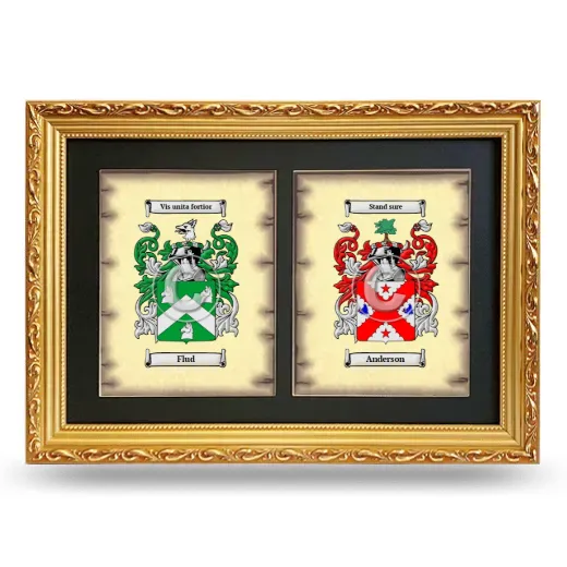 Double Coat of Arms Framed - Gold