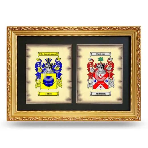 Double Coat of Arms Framed - Gold