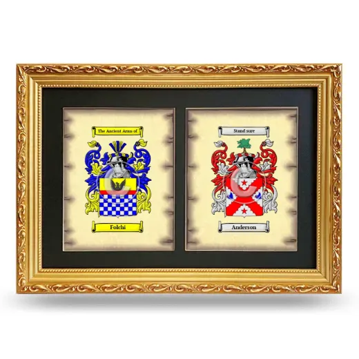 Double Coat of Arms Framed - Gold