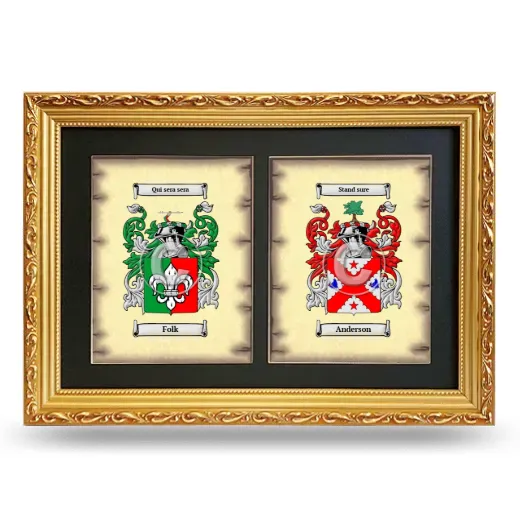 Double Coat of Arms Framed - Gold