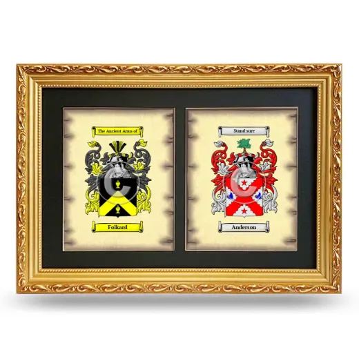 Double Coat of Arms Framed - Gold