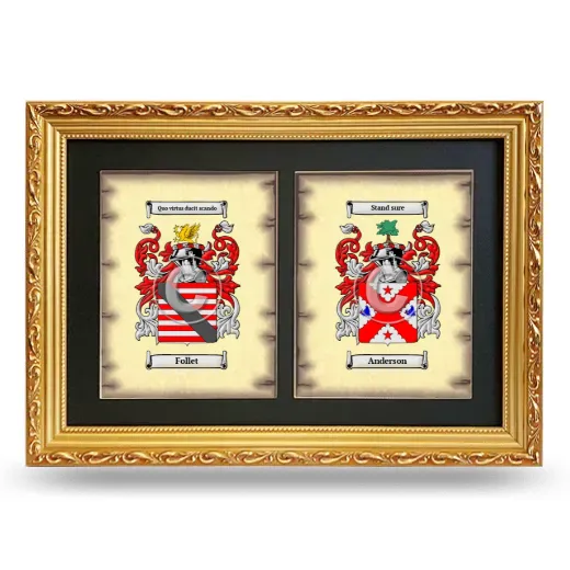 Double Coat of Arms Framed - Gold