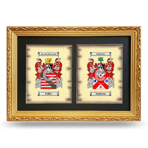 Double Coat of Arms Framed - Gold