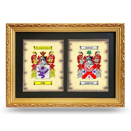 Double Coat of Arms Framed - Gold