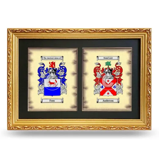 Double Coat of Arms Framed - Gold