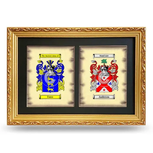 Double Coat of Arms Framed - Gold