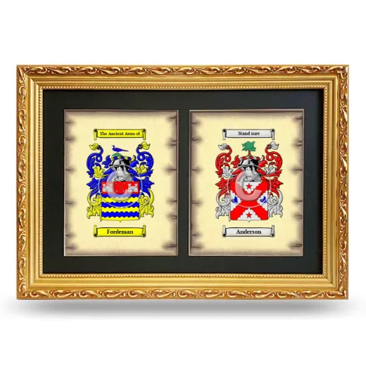 Double Coat of Arms Framed - Gold