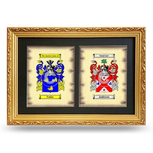 Double Coat of Arms Framed - Gold