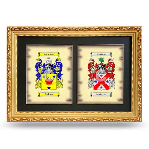 Double Coat of Arms Framed - Gold