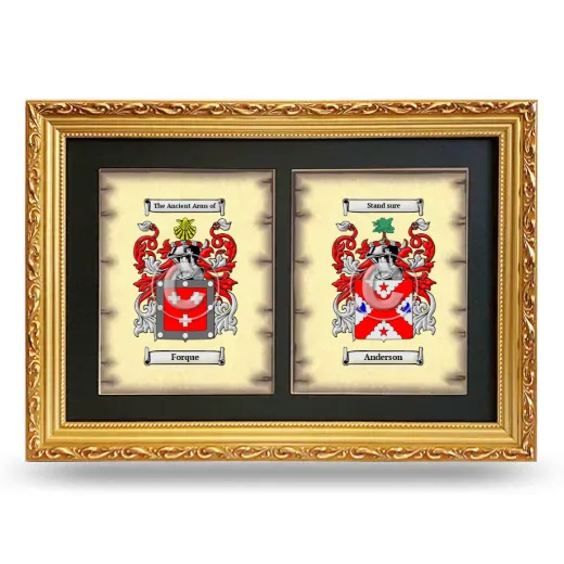 Double Coat of Arms Framed - Gold