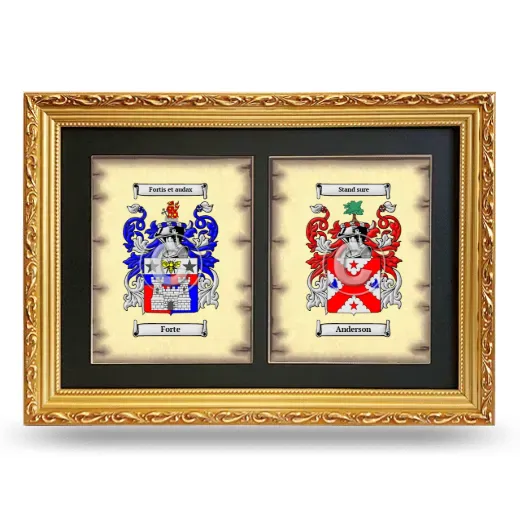 Double Coat of Arms Framed - Gold