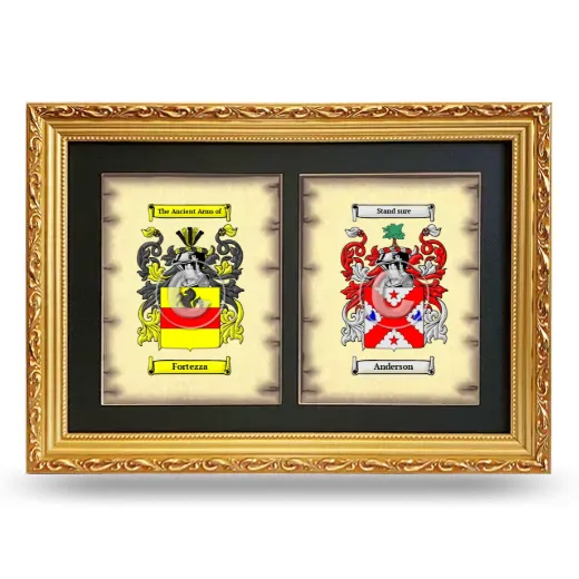 Double Coat of Arms Framed - Gold