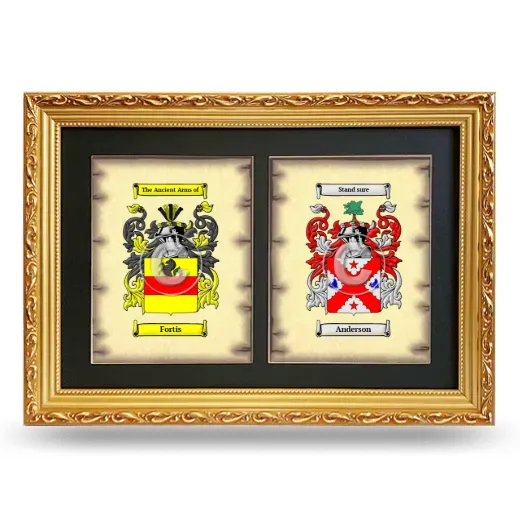 Double Coat of Arms Framed - Gold