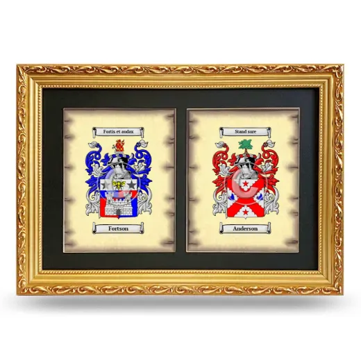 Double Coat of Arms Framed - Gold
