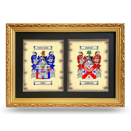 Double Coat of Arms Framed - Gold
