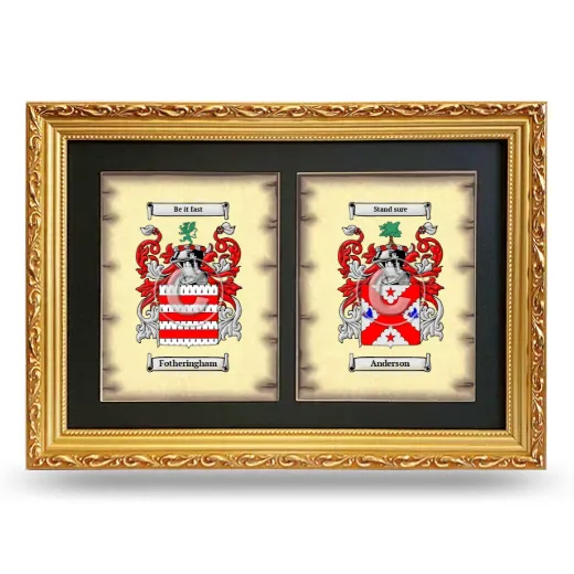 Double Coat of Arms Framed - Gold