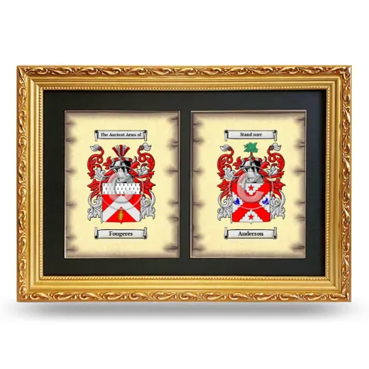 Double Coat of Arms Framed - Gold