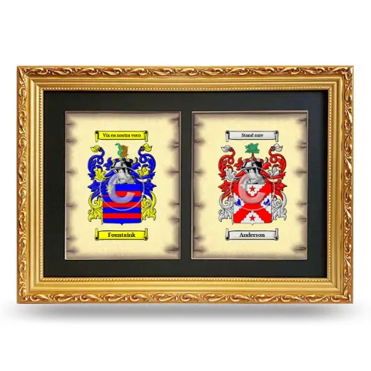 Double Coat of Arms Framed - Gold