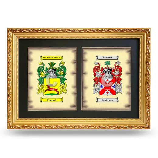 Double Coat of Arms Framed - Gold