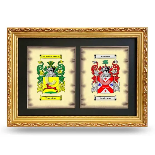 Double Coat of Arms Framed - Gold
