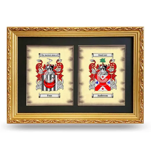 Double Coat of Arms Framed - Gold