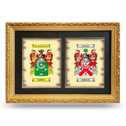 Double Coat of Arms Framed - Gold