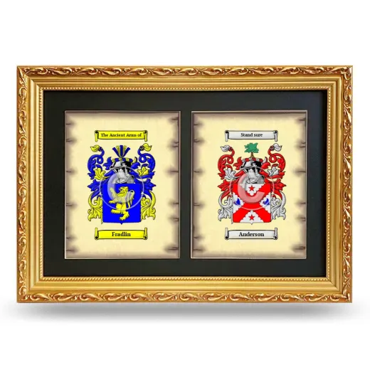 Double Coat of Arms Framed - Gold