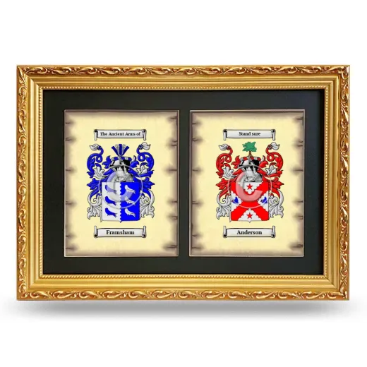 Double Coat of Arms Framed - Gold
