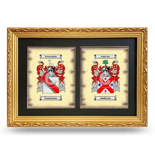 Double Coat of Arms Framed - Gold