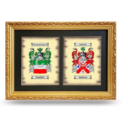 Double Coat of Arms Framed - Gold