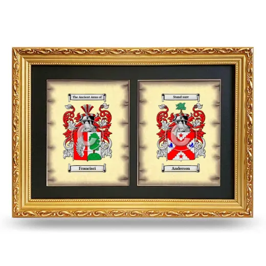 Double Coat of Arms Framed - Gold