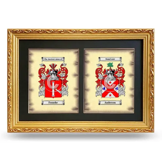 Double Coat of Arms Framed - Gold