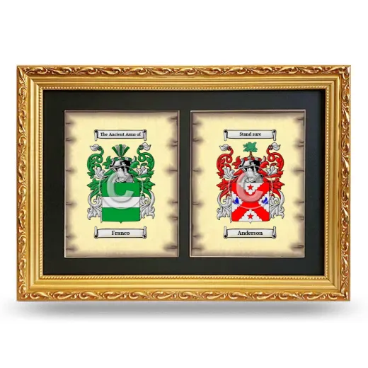 Double Coat of Arms Framed - Gold
