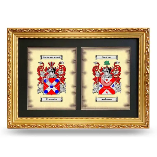 Double Coat of Arms Framed - Gold