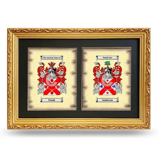 Double Coat of Arms Framed - Gold