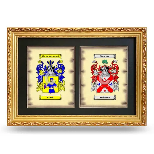 Double Coat of Arms Framed - Gold