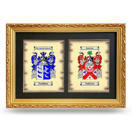 Double Coat of Arms Framed - Gold