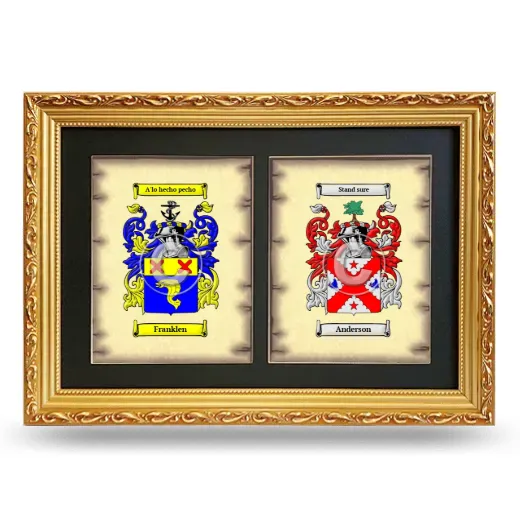 Double Coat of Arms Framed - Gold