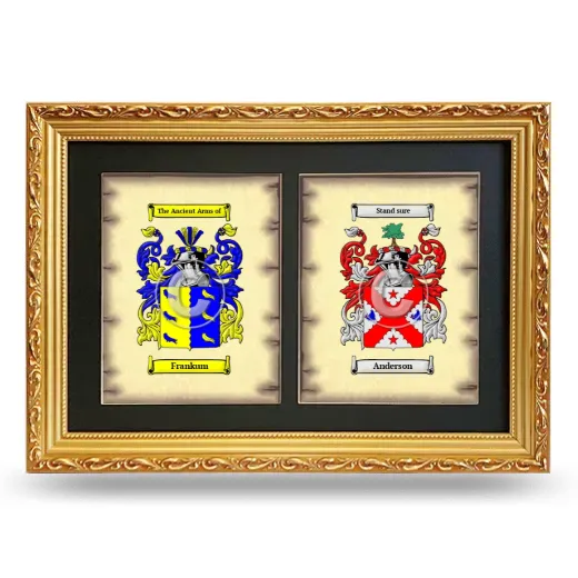 Double Coat of Arms Framed - Gold