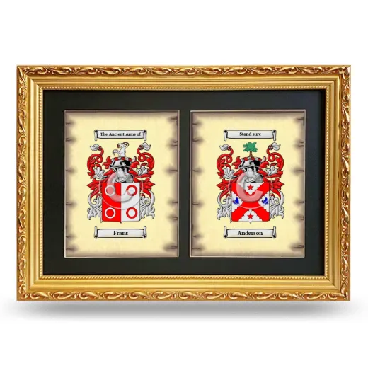 Double Coat of Arms Framed - Gold