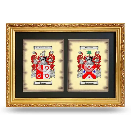Double Coat of Arms Framed - Gold