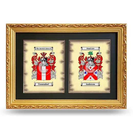 Double Coat of Arms Framed - Gold
