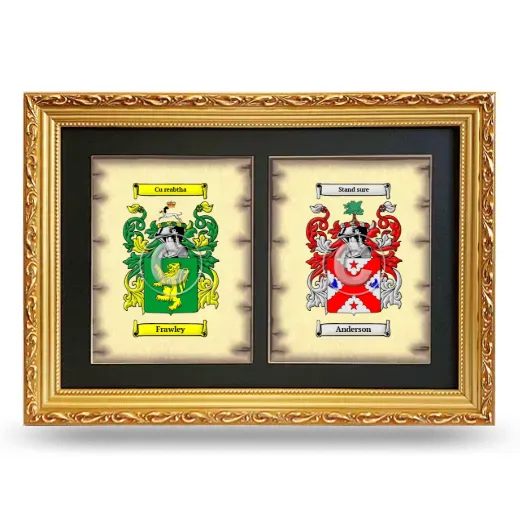 Double Coat of Arms Framed - Gold